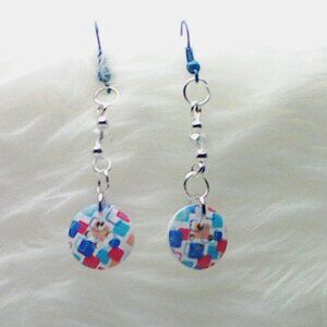 No. 101 Pretty handmade earrings with half-inch diameter buttons
